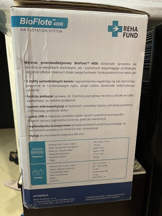 Materac antyodleżynowy rurowy BioFlote TM 40000 i gratisy