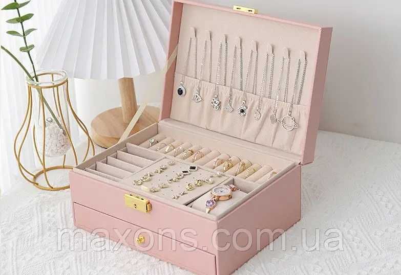Велика скринька для зберігання прикрас Noemi, 23х17х10.5 рожевий