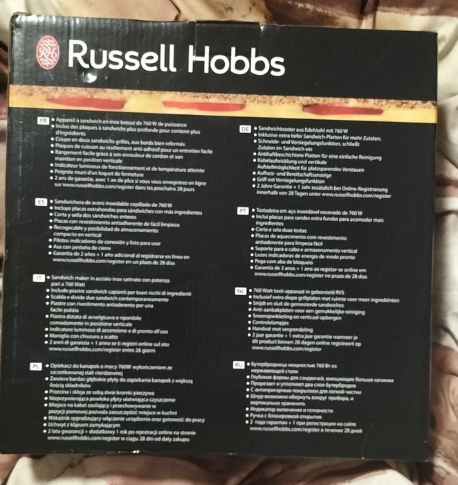 Toster Opiekacz Russell Hobbs,model: moc 760