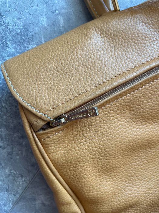 Вінтажна жіноча сумочка Longchamp, шкіряна satchel bag.
