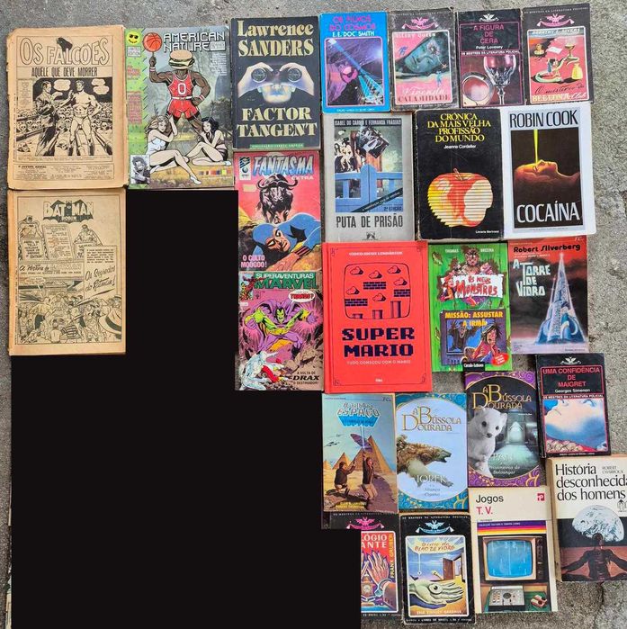 Vários livros, bds, sci-fi, jogos