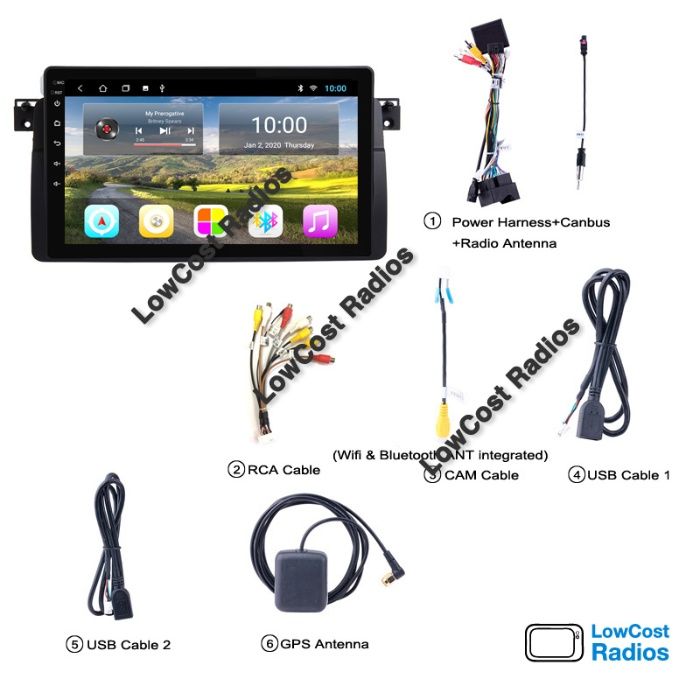 MARÇO!!! Rádio BMW Série 3 - E46 ANDROID 15 GPS 2DIN Wifi, BT