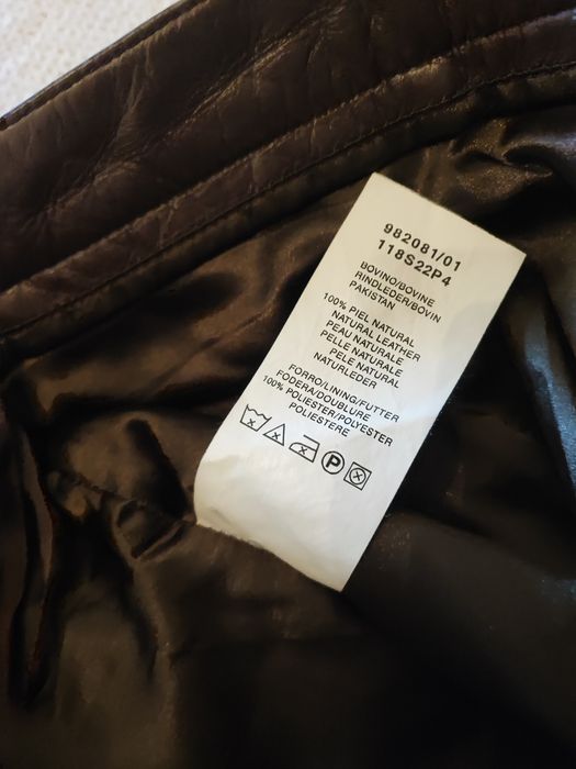 Calças em pele castanha Tintoretto