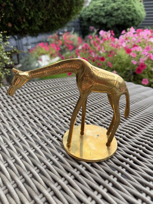 Zara Home figurka z mosiądzu żyrafa