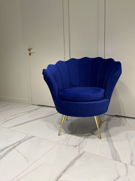 Fotel muszelka velvet Glamour uszak tkaniny do wyboru