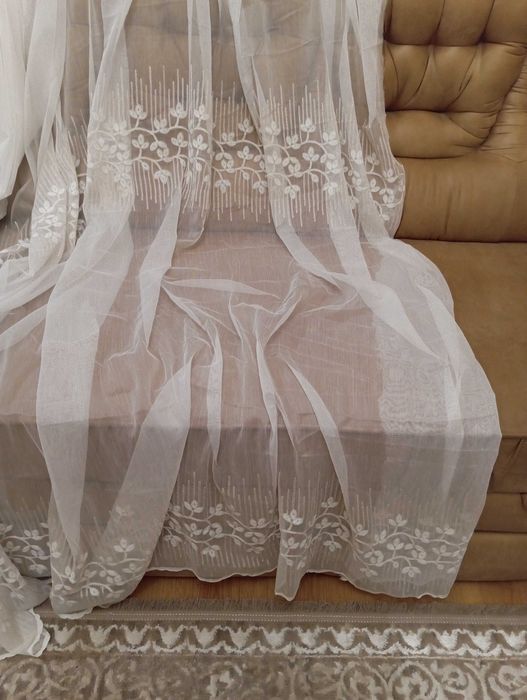 Тюль,бамбук ,молочна