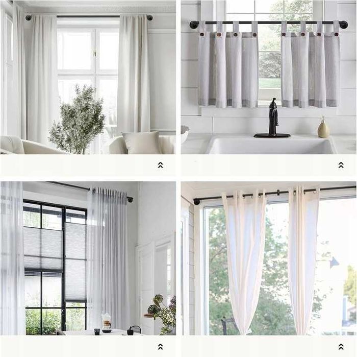 Czarny Regulowany Karnisz Industrialny Sufitowy 25mm 76-152cm