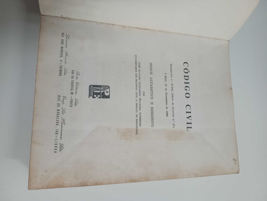Código Civil, de José Augusto Guimarães Mouteira Guerreiro