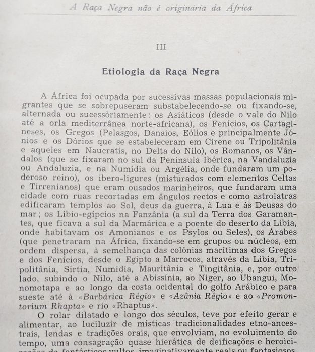 A Raça Negra Não Vem de África
