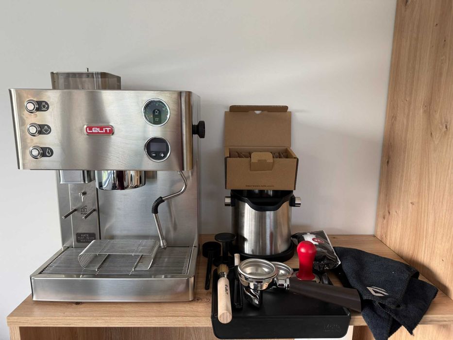 Ekspres do kawy kolbowy Lelit Kate PL82T jak NOWY - ZESTAW