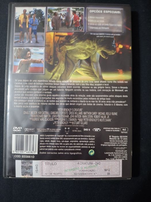 DVD A Criatura, do escritor de Tubarão e O Abismo.