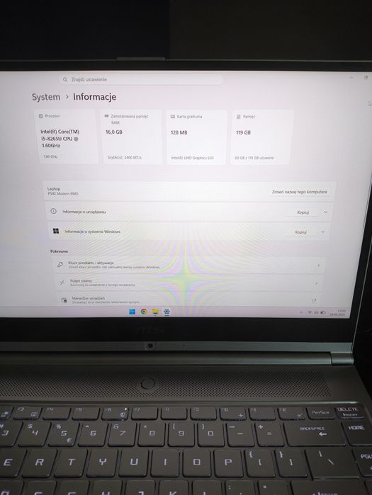 Laptop MSI i5 16gb ram ssd 120gb ips win 11 stan idealny