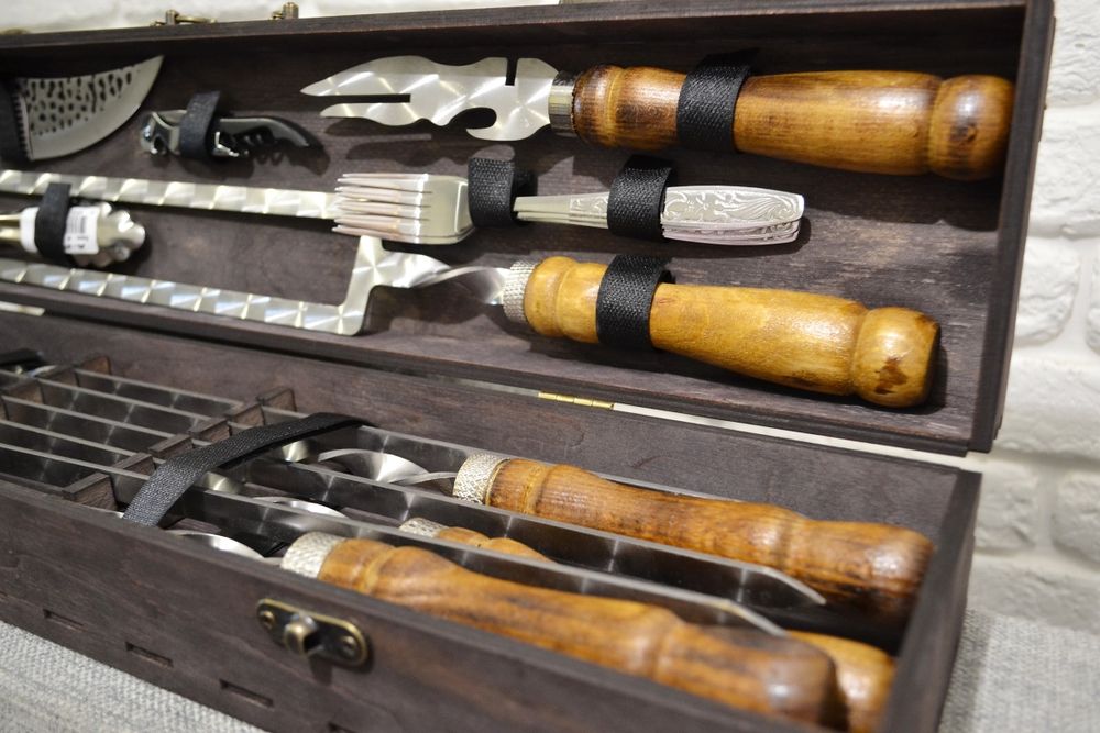 Акция ! Шампура набор мясной в подарочном кейсе