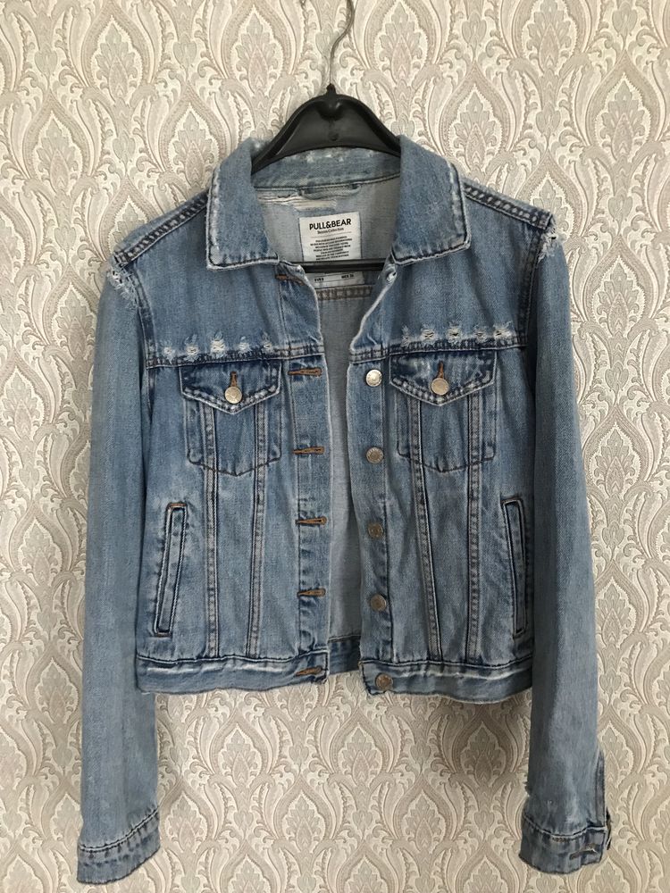 Pull and bear top denim jacket womens