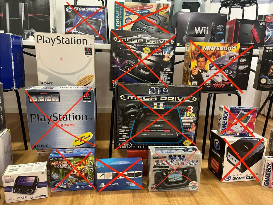 Coleção de consolas incrível - Retro/vintage e novas, todas na caixa
