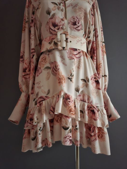 Sukienka zwiewna ekskluzywna Nina Basco rozmiar m