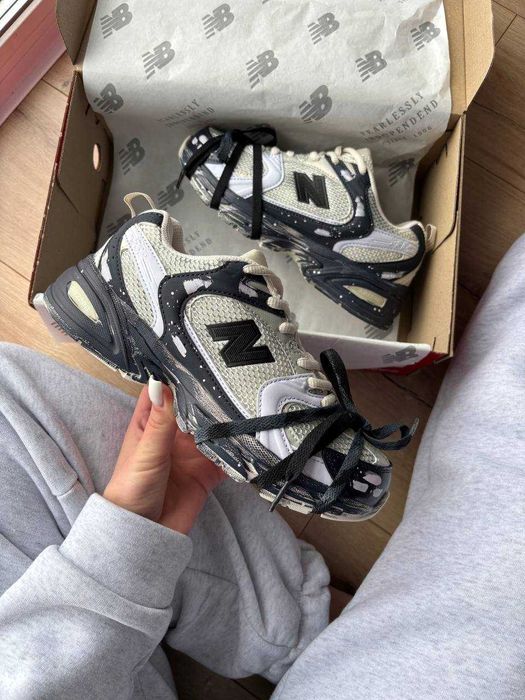 !РОЗПРОДАЖ! New Balance 530 Custom Beige Black Silver Edition 36 37 38 39 40 41 42 43 44 45
