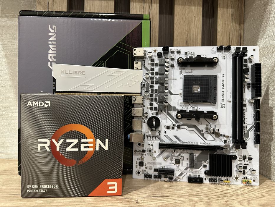 Комплект Ryzen 3 3100 + B450 + 16 GB DDR4 3200mhz