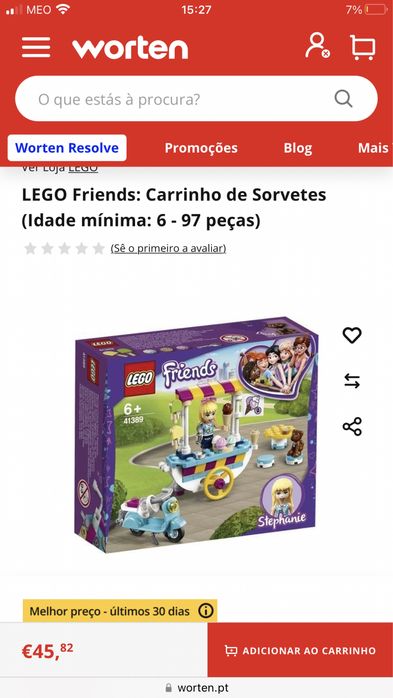 Lego friends gelataria com caixa