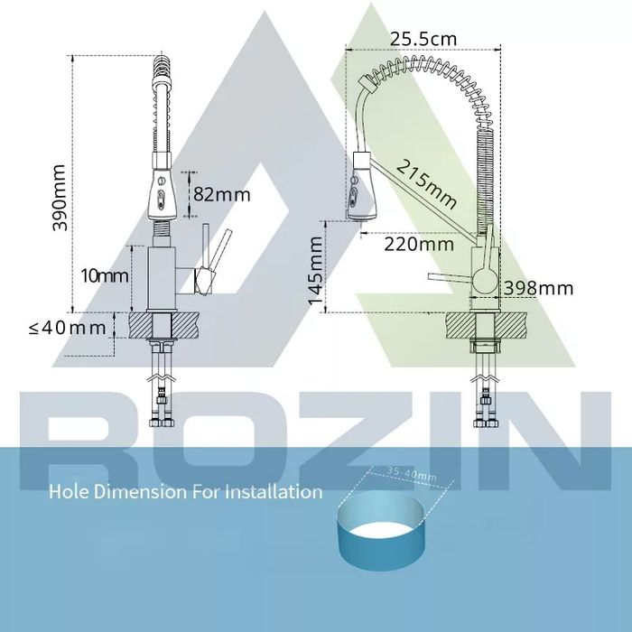 Torneira de cozinha misturadora Rozin (Autocaravana / Campervan)