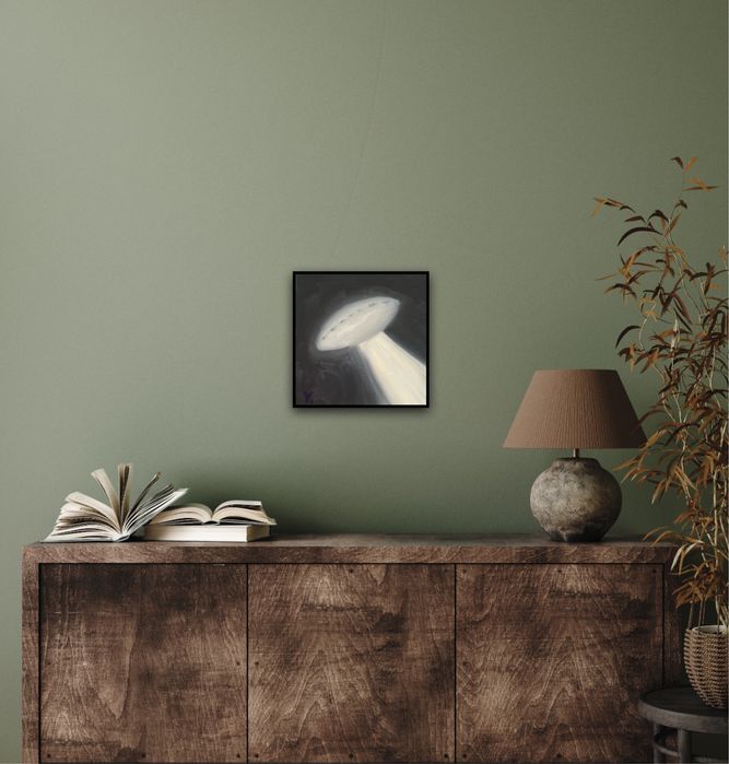 Картина на полотні «НЛО», 20 х 20 см, інтерʼєр,декор,сканді.