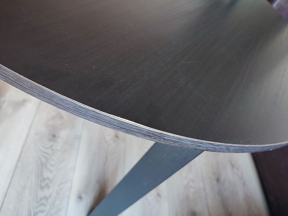 Zestaw stół okrągły czarny + 2 krzesła IKEA