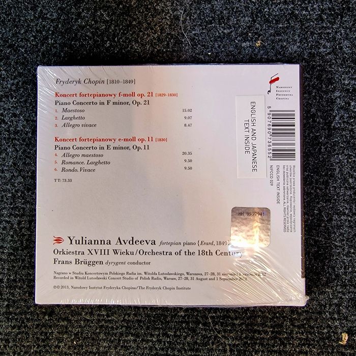 Chopin Koncerty Fortepianowe 1&2 CD / Nowa w Folii / Yulianna Avdeeva