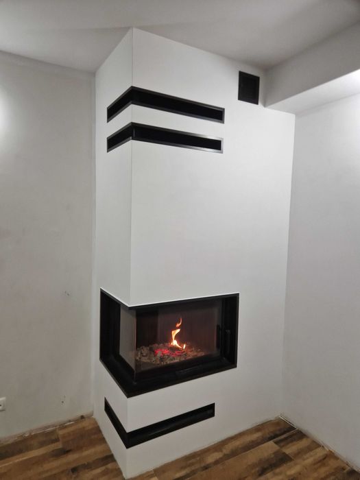 Kominek montaż narożny nowoczesny Grodzisk