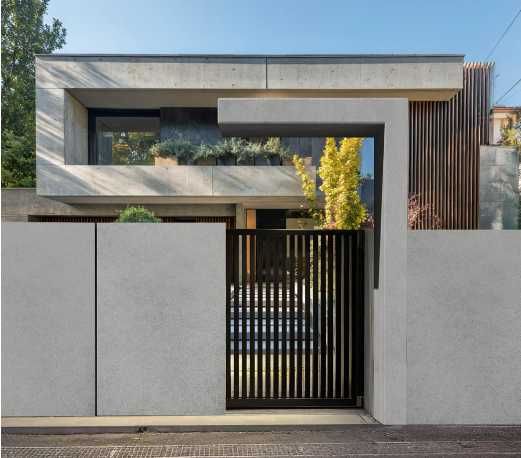 Portal betonowy zadaszenie furtki 300x130x20cm oświetlenie domofon