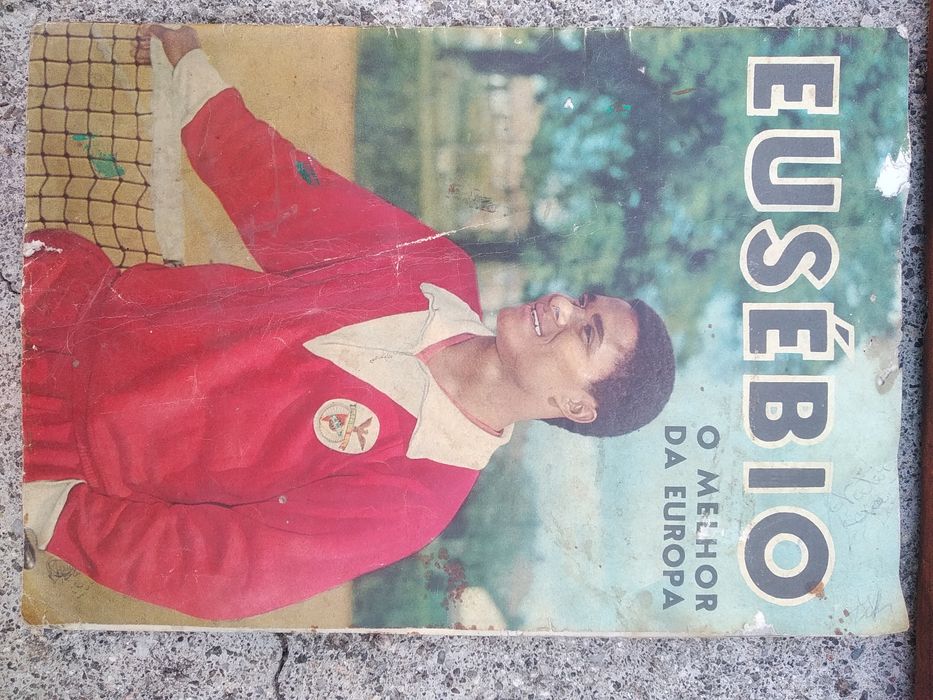 Quadro do Benfica antigo anão 60 e livro antigo sobre Eusébio