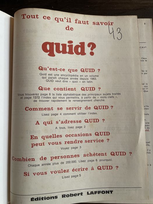 Livro quid 1976 francês