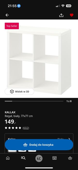 Regał Kallax Ikea 77x77 biały
