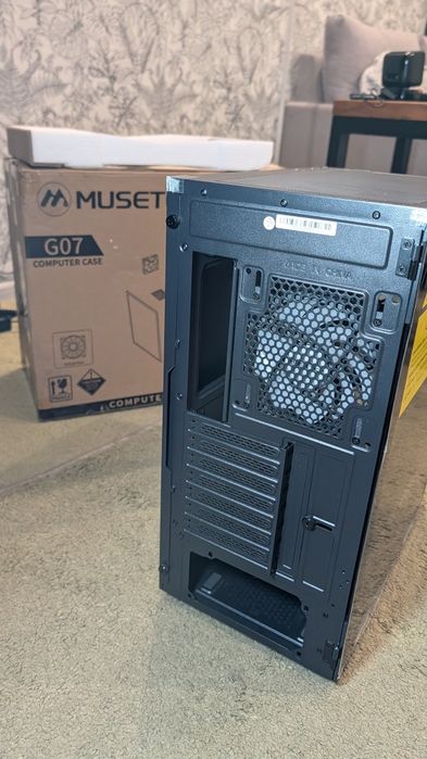 Корпус ігрового  ПК MUSETEX G07 ATX з 6 вентиляторами ARGB, USB 3.0, ч