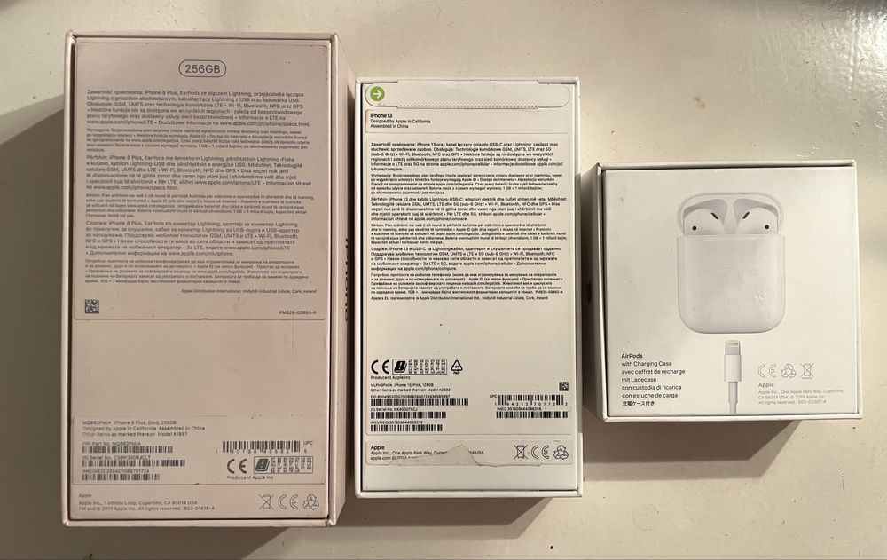 Zestaw 10 pudelek od APPLE iphone 13, 8 Plus, 7, 6, 6S, 5, 5S, 4S kpl.