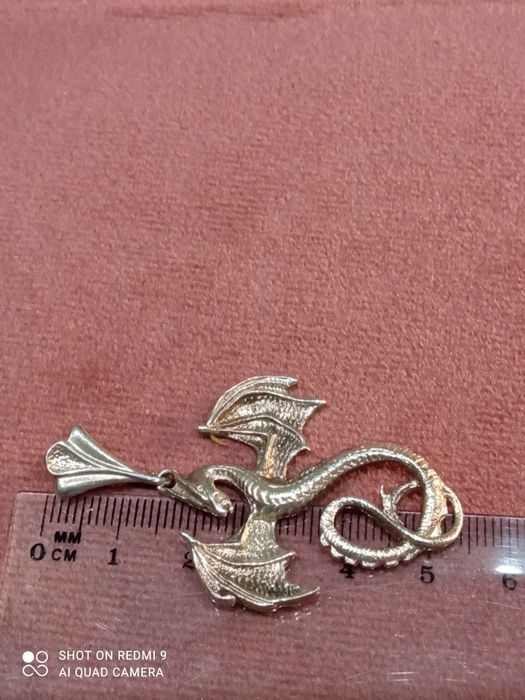 Wisior mega smok srebro 9 g