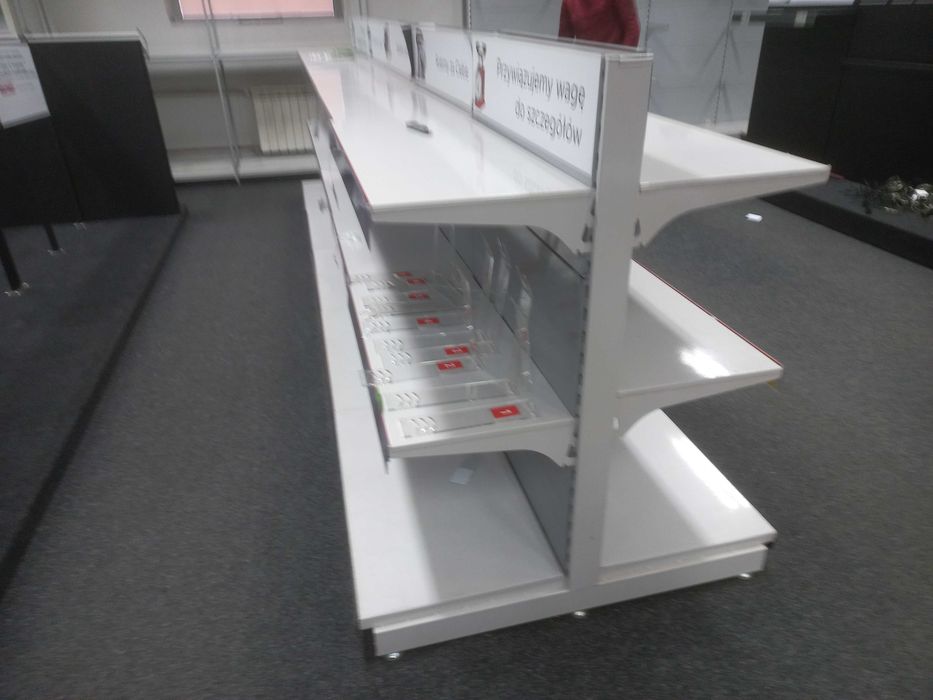 regały sklepowe szare modułowe metalowe  regał magazynowy