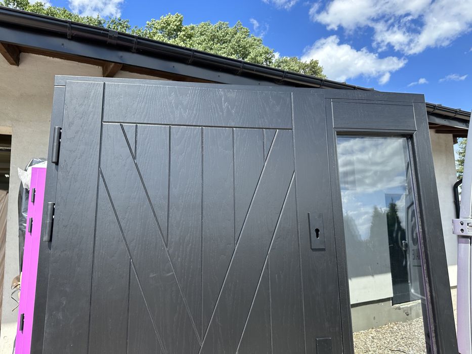 Drzwi zewnętrze drewniane z doświetlam czyste powietrze CAŁA POLSKA