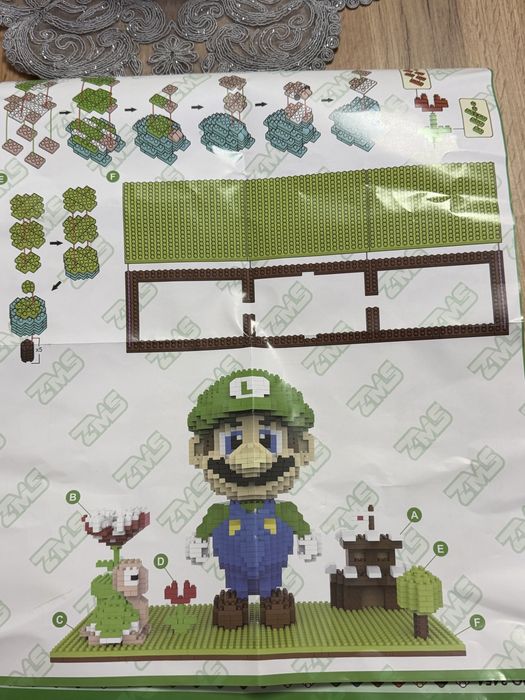 Mini klocki Luigi Super Mario zestaw figurka + sceneria