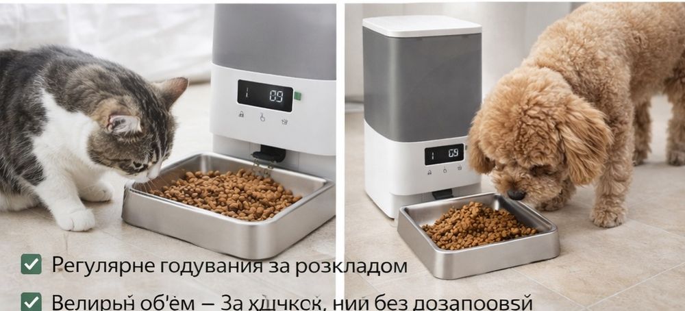 Автоматична годівниця для котів і собак FUKUMARU 5L, програмована