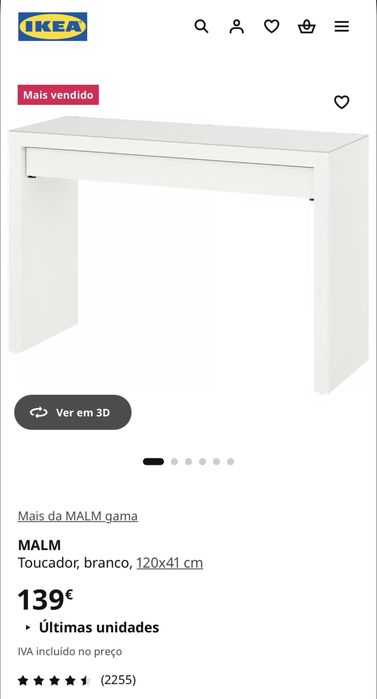 Toucador  branco MALM ikea