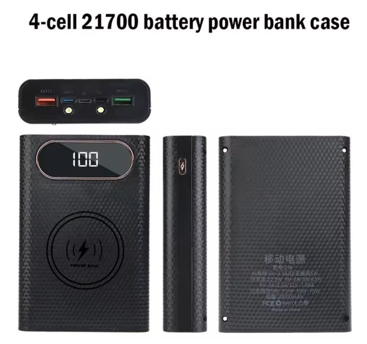 Повербанк корпус на 4 батареи 21700 быстрая зарядка.