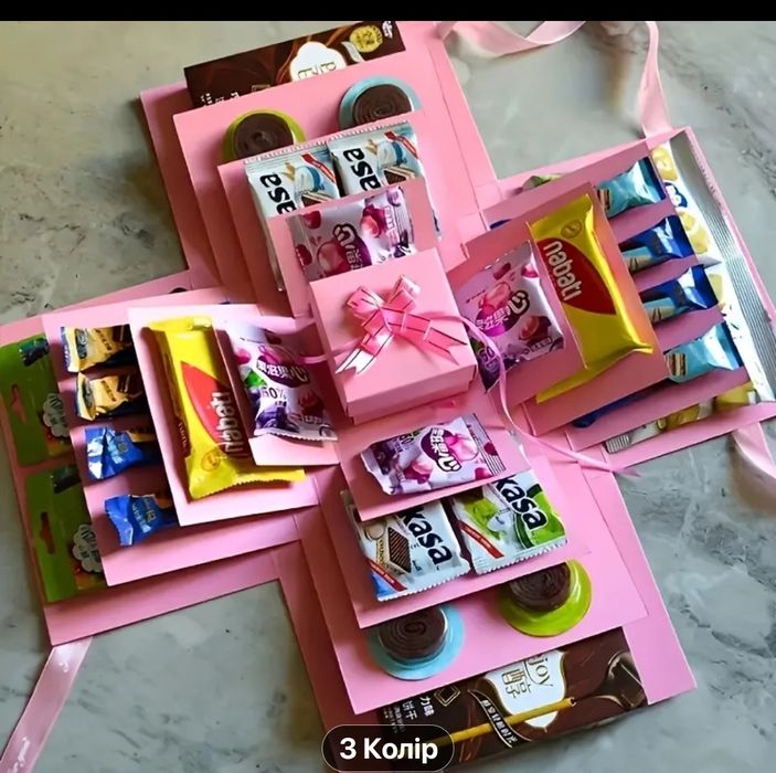 синя Скриня для солодощів сюрприз подарунок закоханих