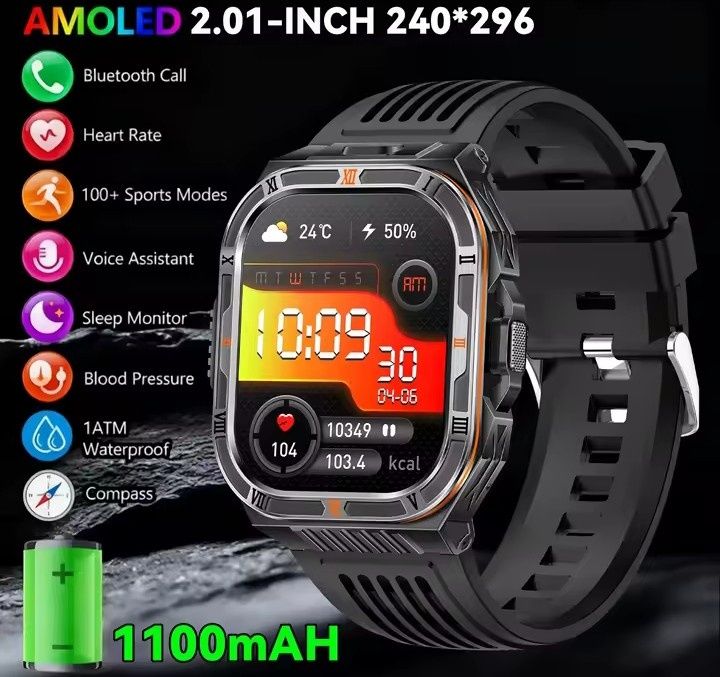 Тактичний годинник|Смарт часы|Smart Watch LIGE HT38