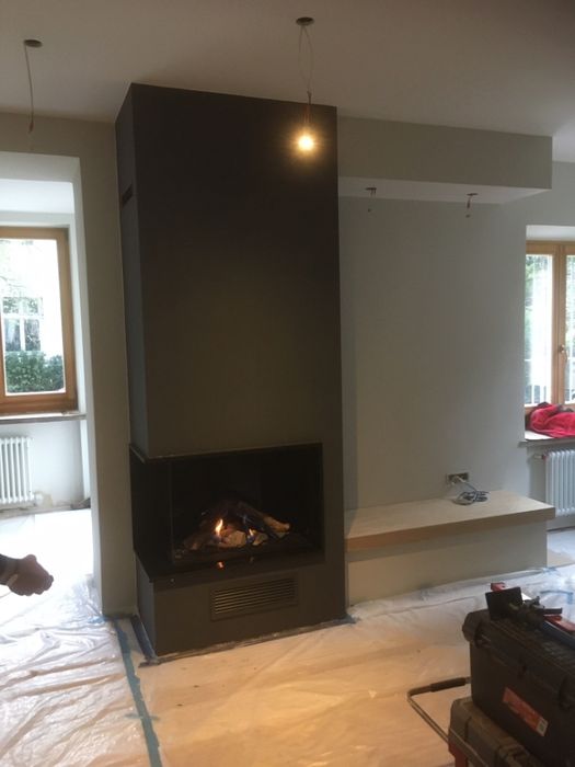 kominek GAZOWY podłączenie + montaż zabudowy 10 lat gwar NOWOCZESNY