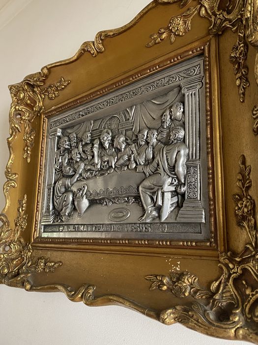 Quadro da ultima ceia: 55cmX42cmX6cm