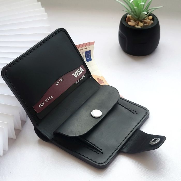 Гаманець унісекс з натуральної шкіри,  ручна робота.  Гравіювання. Под