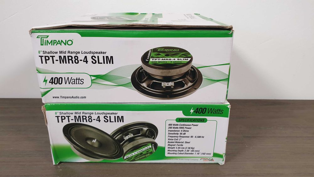 Par de colunas slim, mid range 8 polegadas 400watts