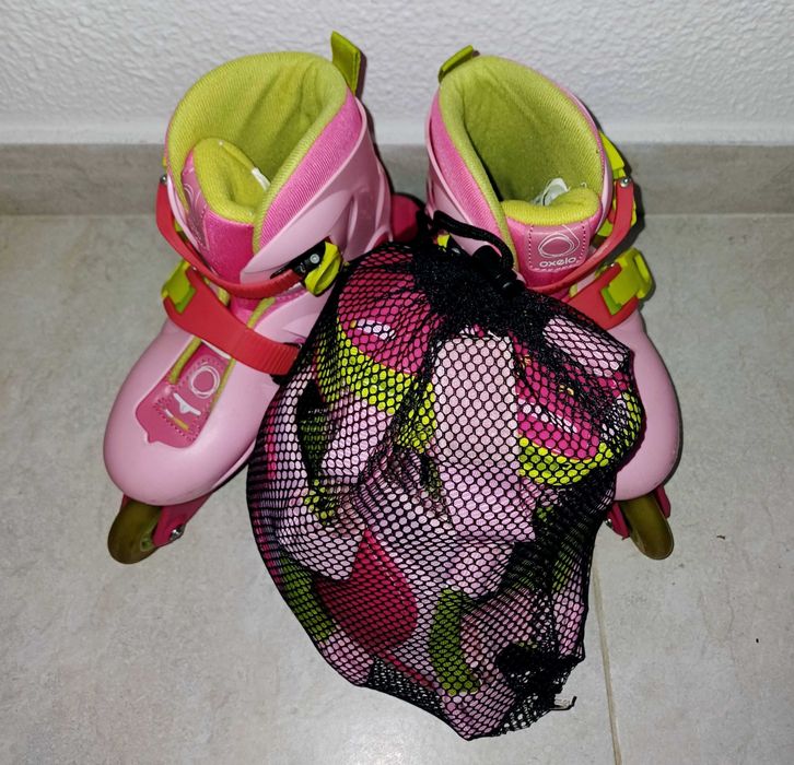 Kit patins em linha com proteções