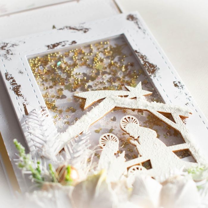 Karteczka ręcznie robiona scrapbooking świąteczna