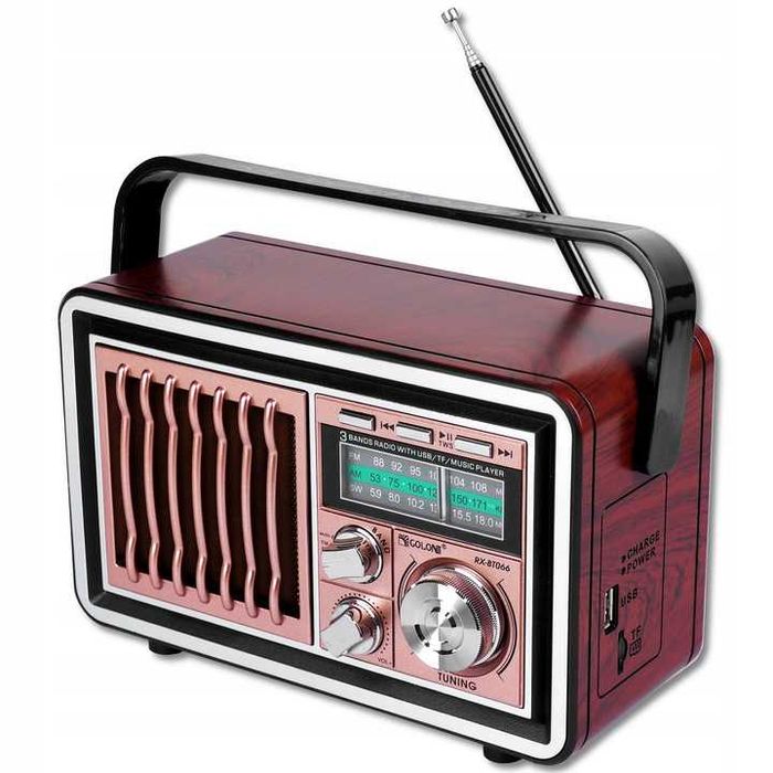 Radio kuchenne akumulator  BLUETOOTH USB FM STYLOWE RETRO Drawa